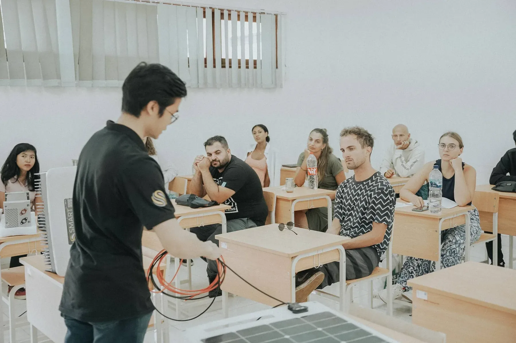 Solar panel demonstration in class